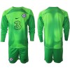 Conjunto (Camiseta+Pantalón Corto) Portero Manga Larga Chelsea 2022-23 Verde - Niño